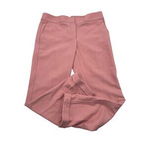 LOFT Women's Marisa Pink Ankle Pants Size 6 Dress Pants cuffed Straight Career